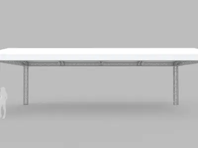 Rectangular Tent 12x6 Meters 3D model