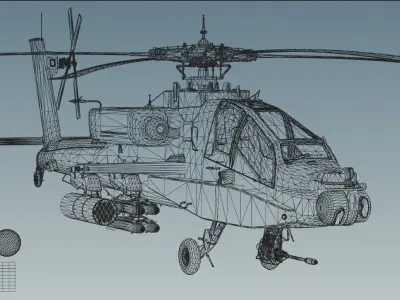 AH-64 Apache attack helicopter 3D model