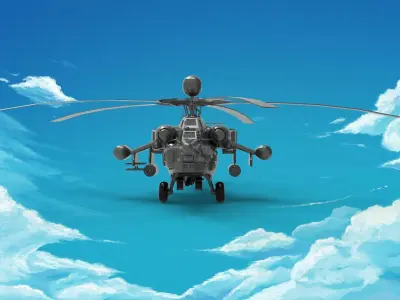 Mil Mi-28 Attack helicopter 3D model