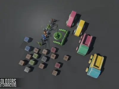 Toy Soldiers Low-poly 3D model