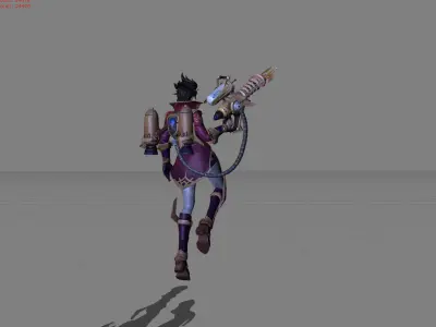 Jet archer Kimmy Steam Researcher Low-poly 3D model