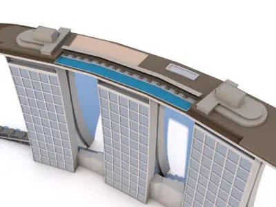 Marina Bay Sands Singapore Low-poly 3D model