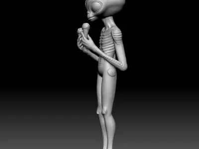 Alien Statue - 0290 3D print model