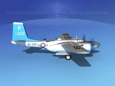 Douglas B-26C Invader V08 USAF 3D model