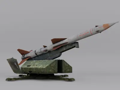 S-75 Dvina Missile  Low-poly 3D model