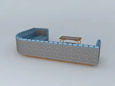 Table and sofa Free 3D model
