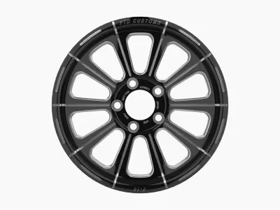 FTD Customs F16 BC drag racing front wheel Low-poly 3D model