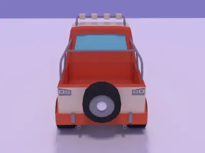 LowPoly Truck cartoon Low-poly 3D model