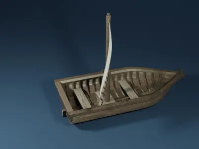 Sailboat with a triangle mast 3D model