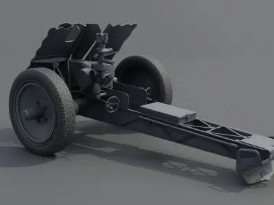 75mm Light Infantry Gun 18 Low-poly 3D model