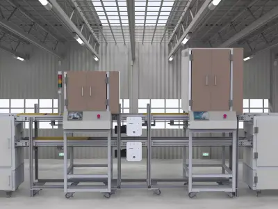 Automatic screw machine production line 3D model