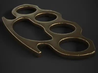 Brass Knuckles 3 Pack Low-poly 3D model