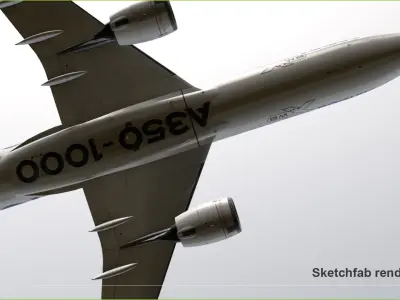 Airbus A350 1000 Home livery Low-poly 3D model