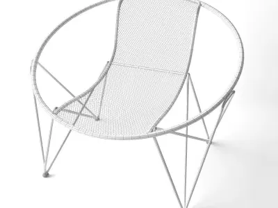 Elizabeth modern outdoor iron club chair Free 3D model