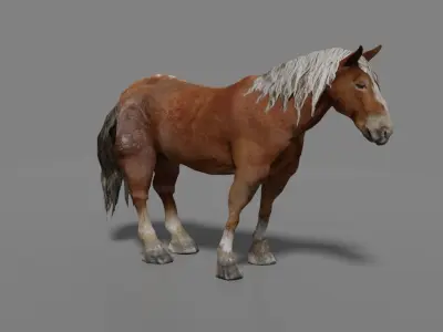 Wild Horse Rigged Low-poly 3D model