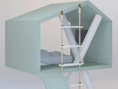 Children Bed Playhouse Free 3D model