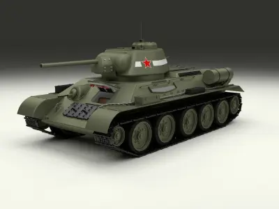 T-34 76 Interior Engine Bay Full Camo 3D model