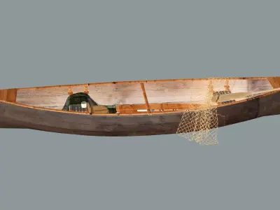 Old Fishing Boat-Lodka 3D Model 3D model