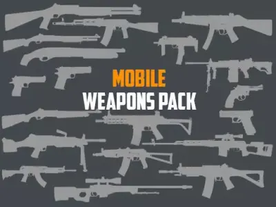 Mobile Weapon Pack Low-poly 3D model
