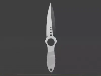 Skeletal knife Low-poly 3D model