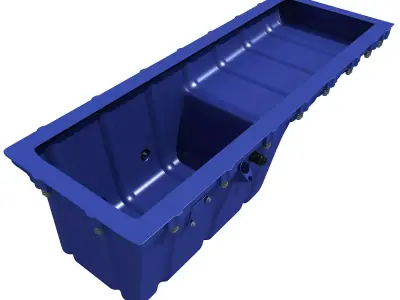 Blue Oil Sump Pan v4 3D model