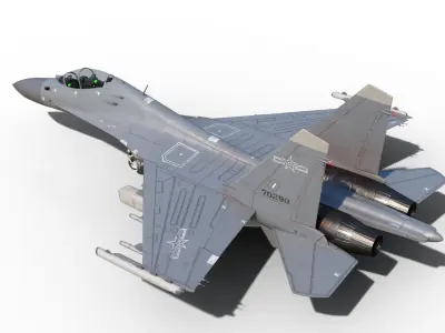 PBR Shenyang J-16D electronic Fighter China PLAAF Low-poly 3D model