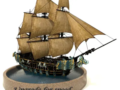 Pirate Ship Low-poly 3D model