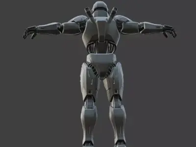 Futuristic Robotic Soldier Rigging 3D Model 3D model