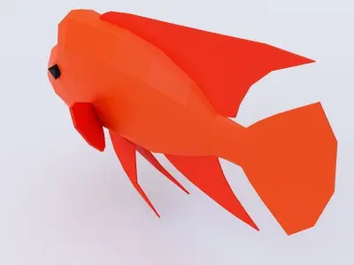 Red devil fish low poly 3d model  Low-poly 3D model
