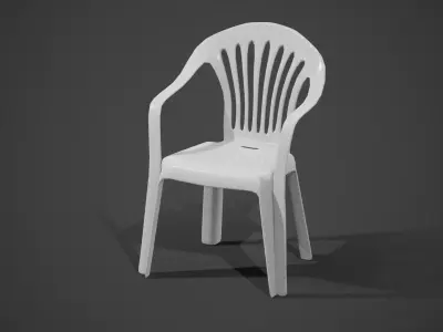 Realistic Plastic Chair 3D Model Low-poly 3D model