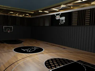 Drakes OVO Basketball Court 3D model