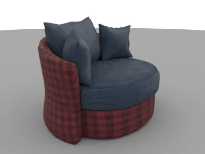 Old Sofa Free low-poly 3D model