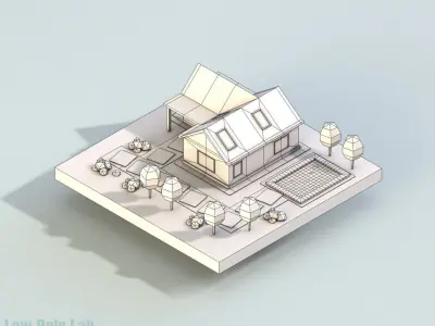 Low Poly City House 1 Low-poly 3D model
