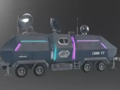 Sci-Fi Radar Rover Truck Low-poly 3D model