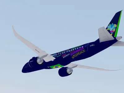 Embraer E-195 E-Jets E2 Azul 3D model