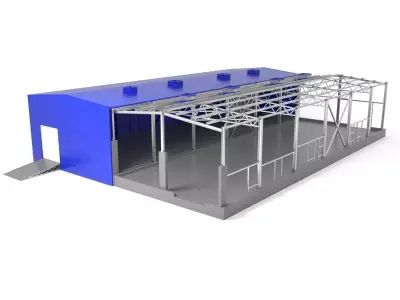  Industrial Metal Hangar 3D model