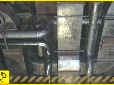 Ventilation System pack Low-poly 3D model