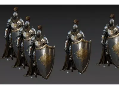 Medieval knights 3D model