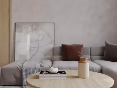Wabi Sabi Living Room 1 3D model