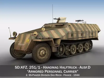 SDKFZ 251 Ausf D - Half-track - 104 3D model