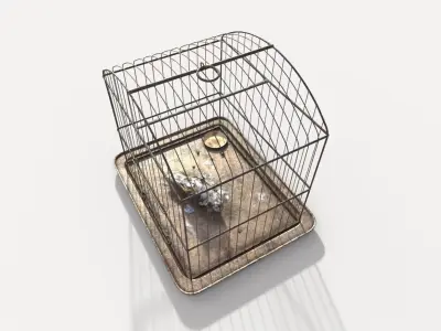 Old Bird Cage and  Bird 3D model