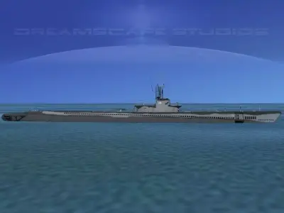 Balao Class Submarine SS290 USS Cisco VHP 3D model