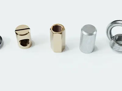 Collection of 15 nuts 3D model