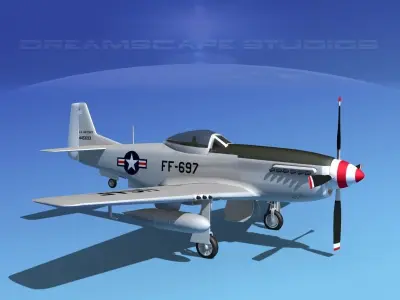 F-51D Mustang USAF 3 3D model