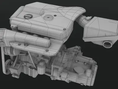 Volkswagen EA113 AWP 20v Turbo engine Low-poly 3D model
