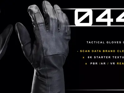 Tactical Gloves 044 Low-poly 3D model