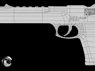 Sci-fi colt Low poly Game Ready 3D model Low-poly 3D model