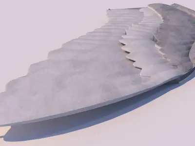 0127 - Bird Wing Building 3D model