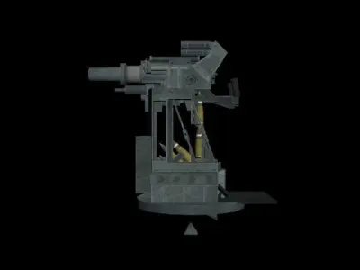 AntiTank Turret Low-poly 3D model