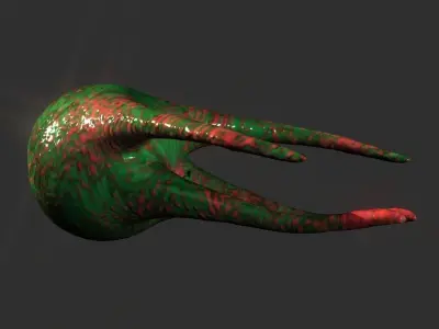 Tentacle Cyclops Spaceship  Low-poly 3D model